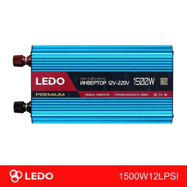 Инвертор 12v-220v 1500w чистый синус - LEDO 1500W12LPSI