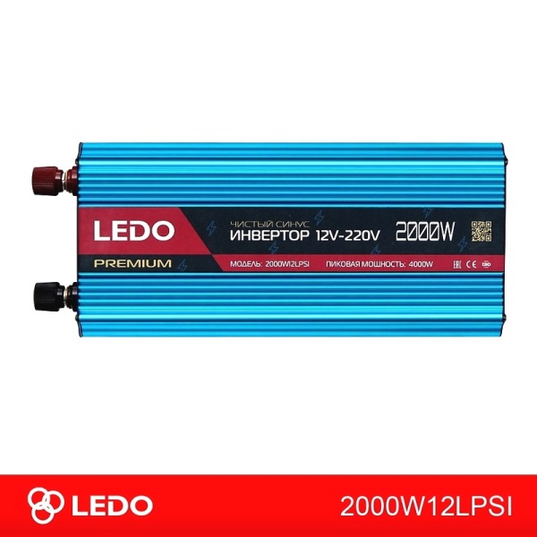 Инвертор 12v-220v 2000w чистый синус - LEDO 2000W12LPSI