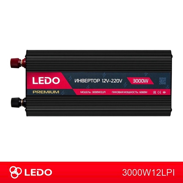 Инвертор 12v-220v 3000w premium - LEDO 3000W12LPI