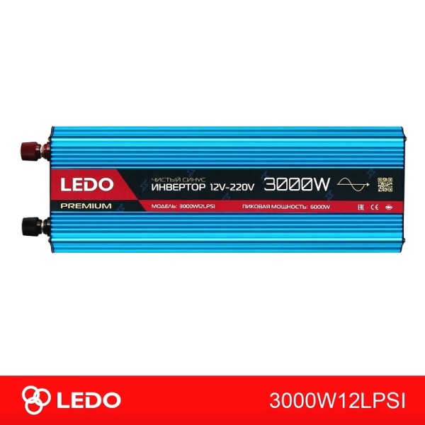 Инвертор 12v-220v 3000w чистый синус - LEDO 3000W12LPSI