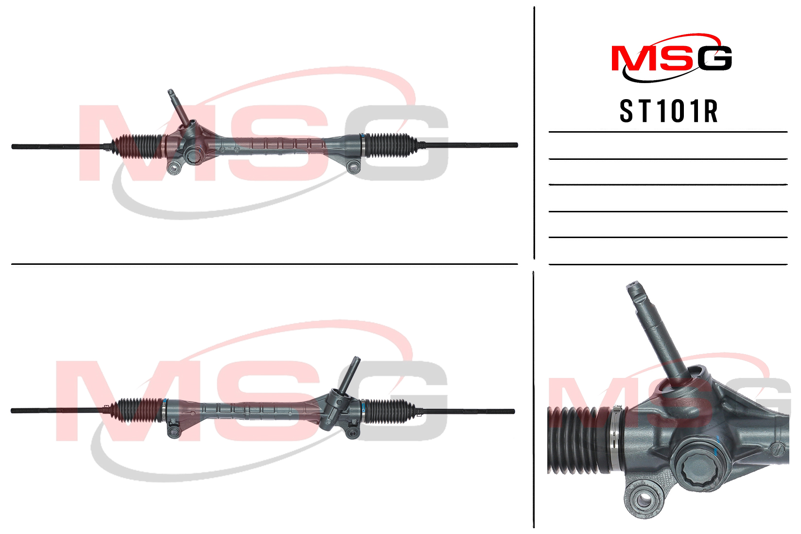 Рулевая рейка без ГУР восстановленная Chevrolet Captiva Sport 2008-, Chevrolet Equinox 2004-2009, Sa - MSG ST101R