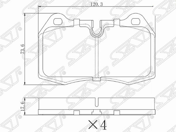 Колодки тормозные перед BMW E34 92-95/e38 94-01/e31 90-99 - SAT ST280034