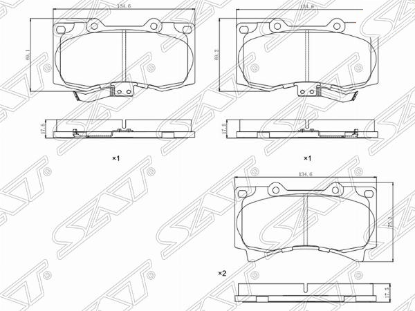 Колодки тормозные перед hummer H3 05-10 - SAT ST280044