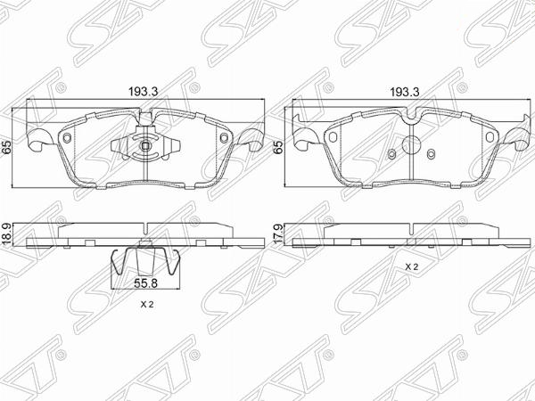 Колодки тормозные перед range rover velar 17-/jaguar f-pace 17- - SAT STT4N13434