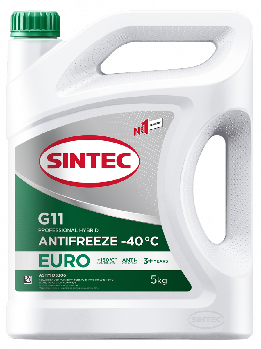 Антифриз Sintec Euro зеленый G11 (-40) 5кг - SINTEC 990554