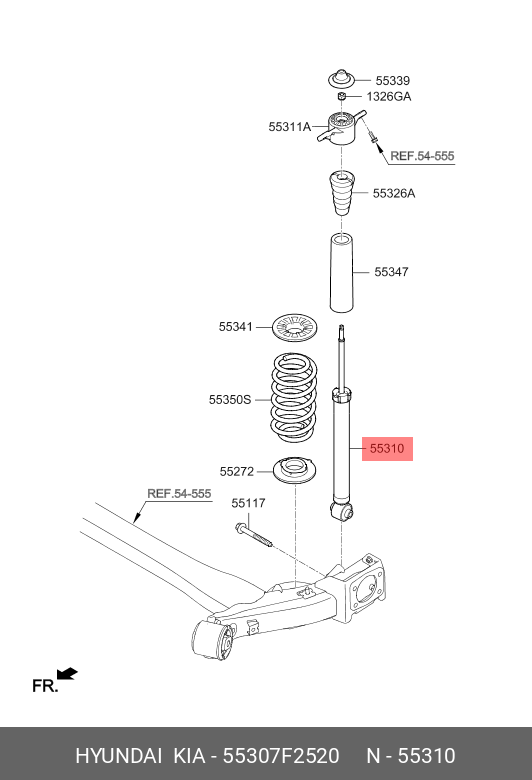 Амортизатор G70 2.0л - Hyundai/Kia 55307F2520