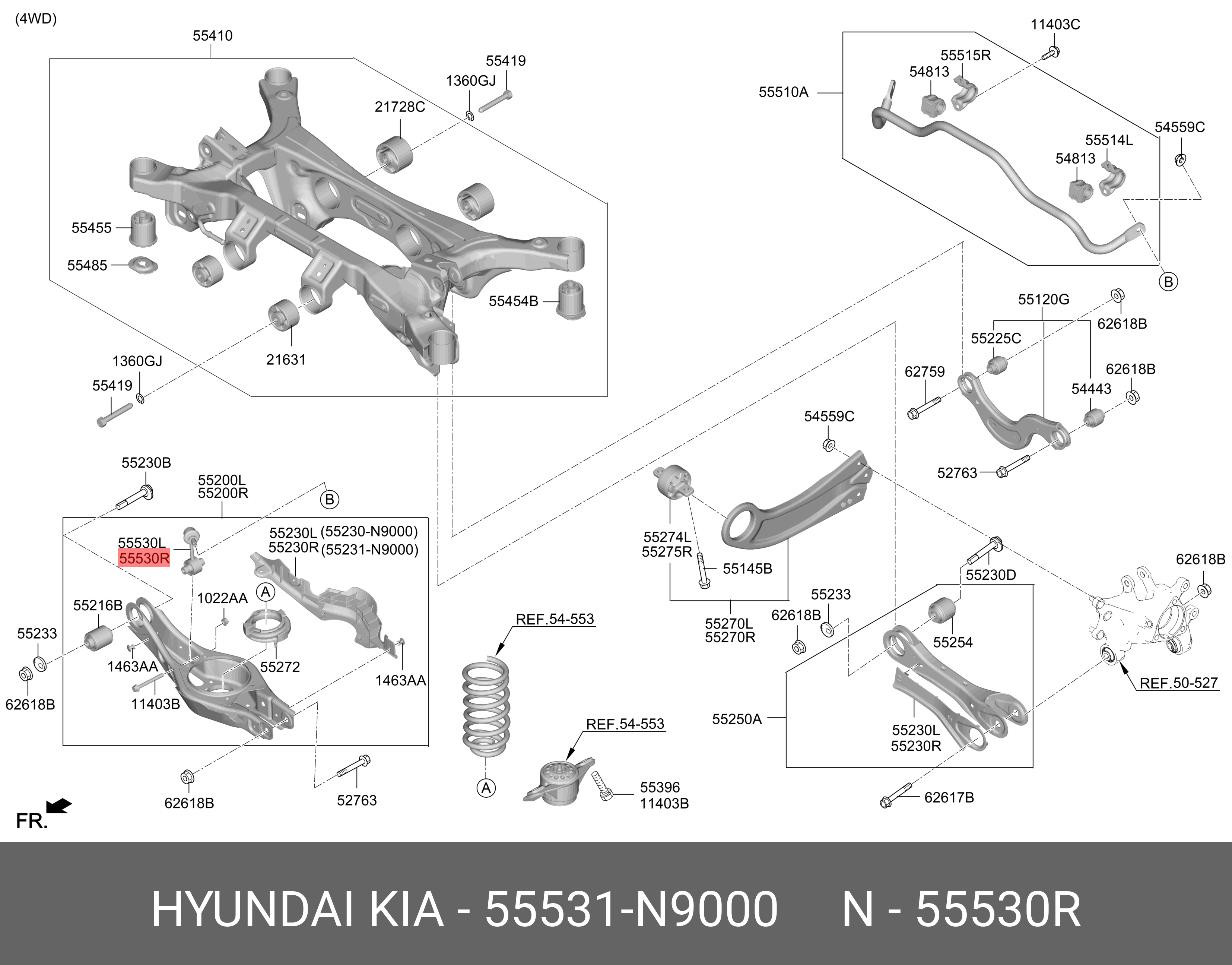 Стойка стабилизатора - Hyundai/Kia 55531N9000