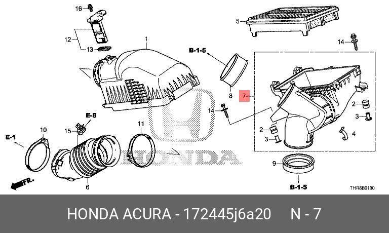 Корпус компл. фильтр, возд - Honda 172445J6A20