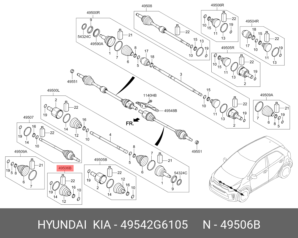 Пыльник шруса - Hyundai/Kia 49542G6105