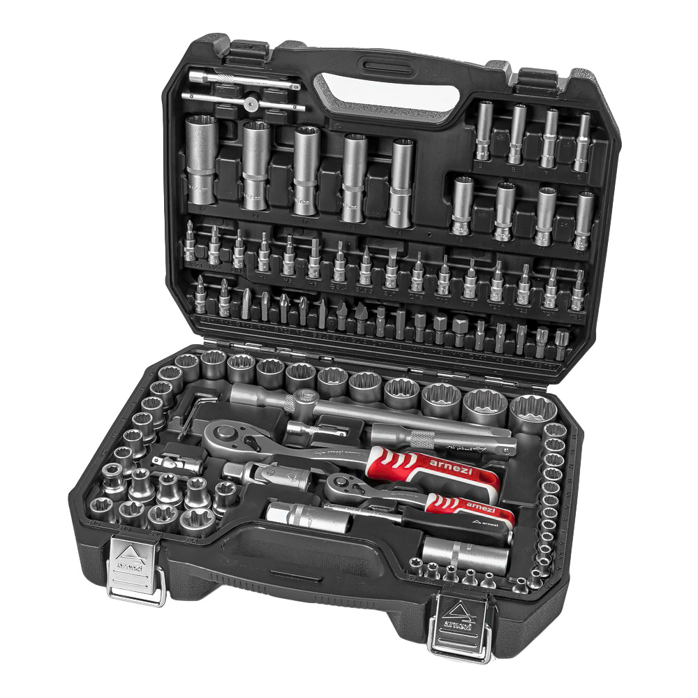 Набор инструментов 108 пр. 12-гранные головки 1/4dr, 1/2dr - ARNEZI R0902108