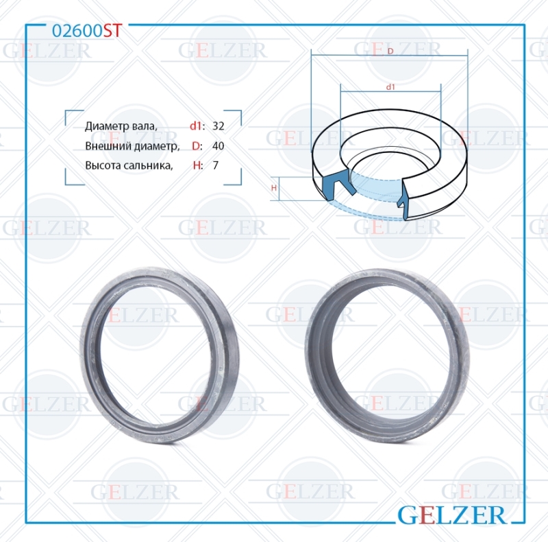 Сальник рулевой рейки 32*40*7 (2) - GELZER 02600ST