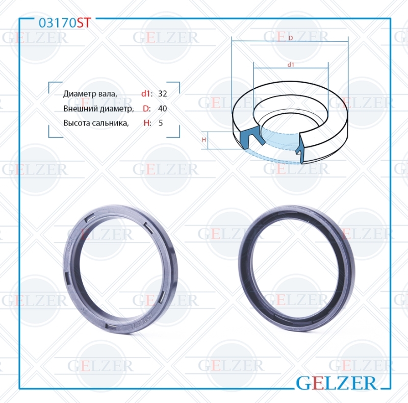 Сальник рулевой рейки 32*40*5 (2) - GELZER 03170ST