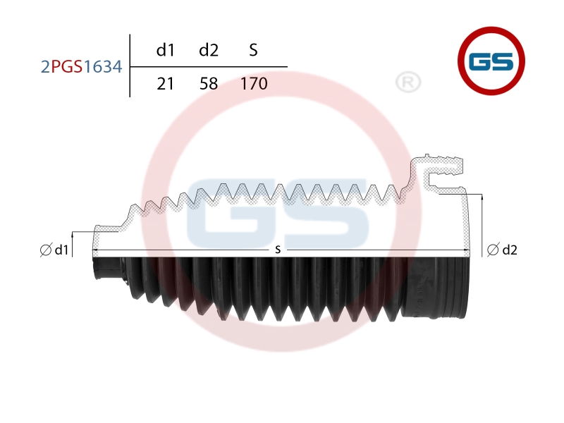 Пыльник рулевой рейки Citroen C5 2001- - GS 2PGS1634
