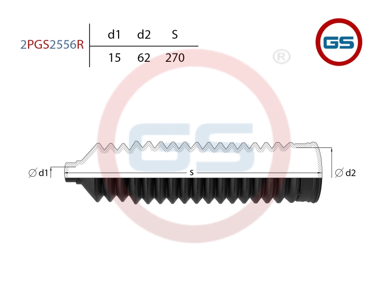 Пыльник рулевой рейки Fiat Ducato 2002-2006 Правый - GS 2PGS2556R