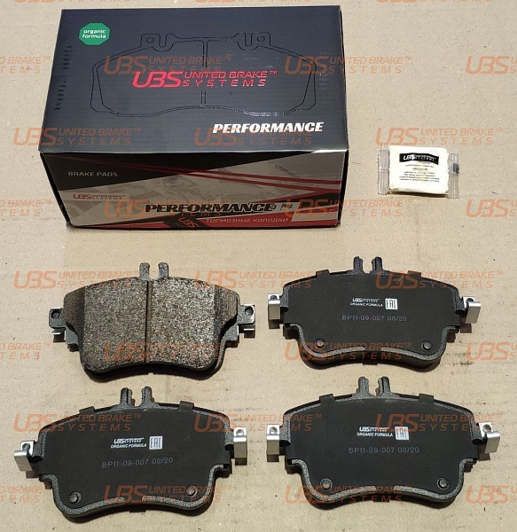 Колодки тормозные премиум mercedes-benz a(w176) 12-, b(w246) 11-, cla(c117) 13- передние, в комплекте СО смазкой (5г) - UBS BP1109007
