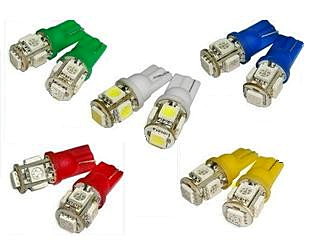 Лампа светодиодная W5W 12V 5smd зел - LEDO 12966S5N1G