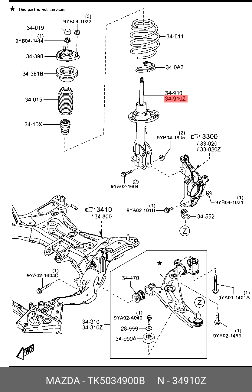 Амортизатор подвески - Mazda TK5034900B