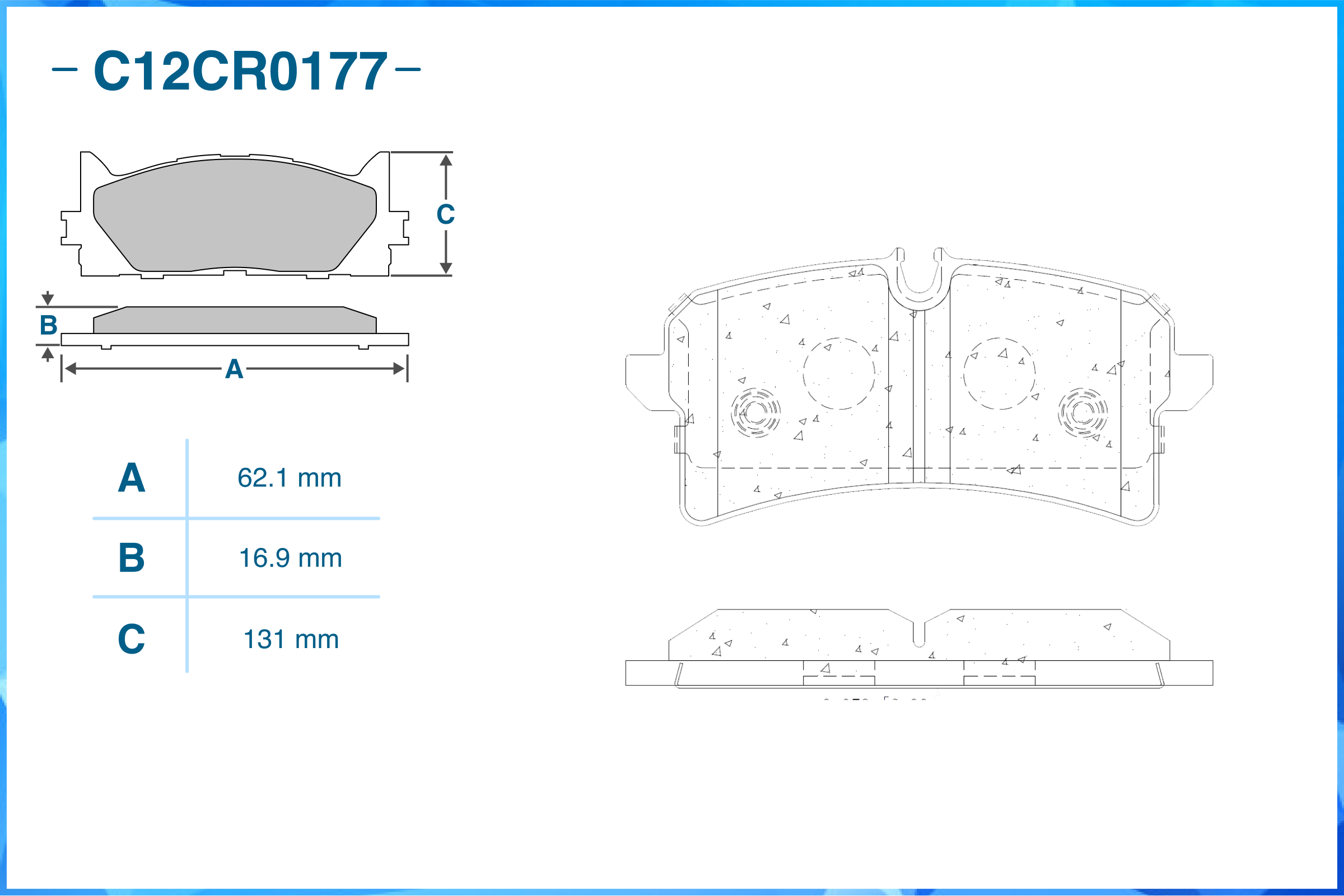 Колодки тормозные задние - CWORKS C12CR0177