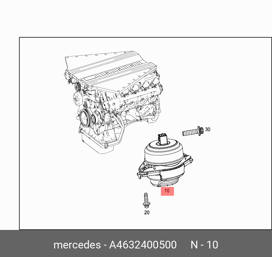 Опора двигателя - Mercedes A4632400500