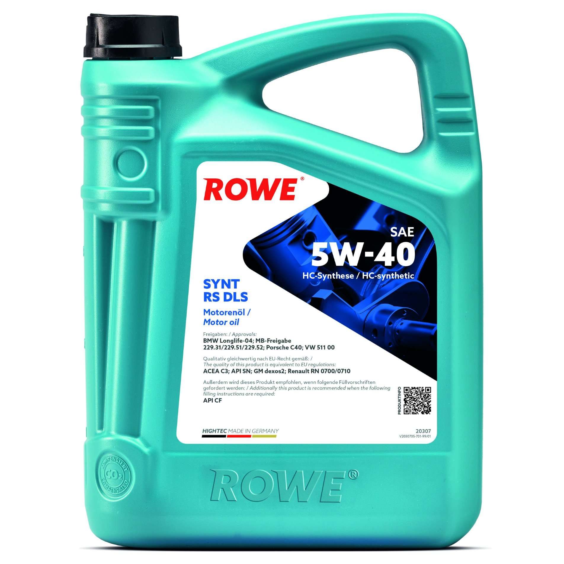 Масло моторное hightec synt RS DLS SAE 5w-40 (5 л.) - ROWE 20307005099