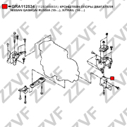 Кронштейн опоры двигателя nissan qashqai russia (j11r) x-trail (t32) (t32rr) - ZZVF GRA112534