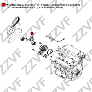 Ролик натяжителя ремня ГРМ hyundai grandeur (2005>) KIA sorento (2003-2009) - ZZVF GRA47666