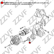 Ролик обводной ремня ГРМ VAG 1.9 TDI audi A3 skoda octavia volkswagen polo class - ZZVF GRA73816