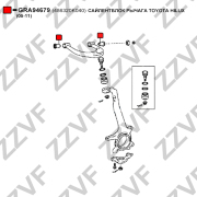 Сайлентблок переднего верхнего рычага toyota hilux (05-11) - ZZVF GRA94679