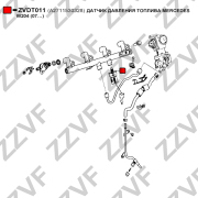 Датчик давления топлива mercedes w204 (07) - ZZVF ZVDT011