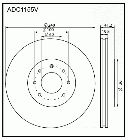 Диск тормозной - Allied Nippon ADC1155V