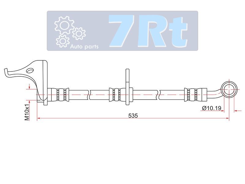 Шланг тормозной передний (Таиланд) honda fit/jazz II 2008-2013 RH - 7RT DRA7995
