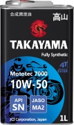Mototec 7000 10w50 4Т синт API SN jaso ma-2 1л - TAKAYAMA 605576