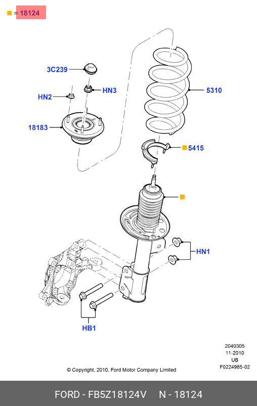 Амортизатор передний правый gas.twin tube - Ford FB5Z18124V