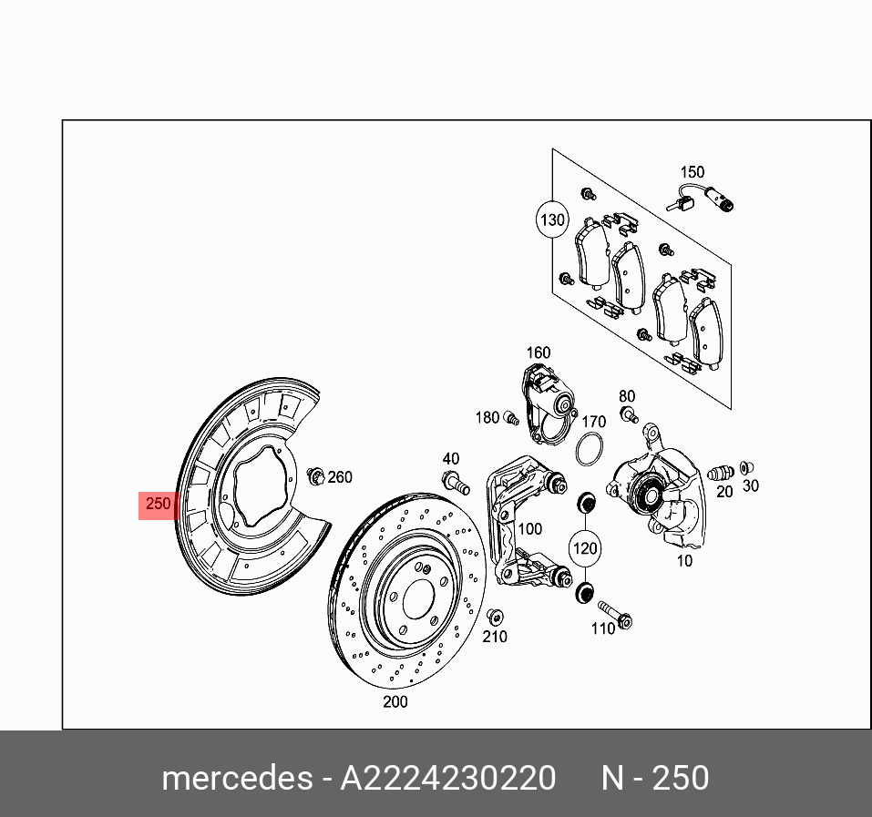 Диск тормозной - Mercedes 2224230220