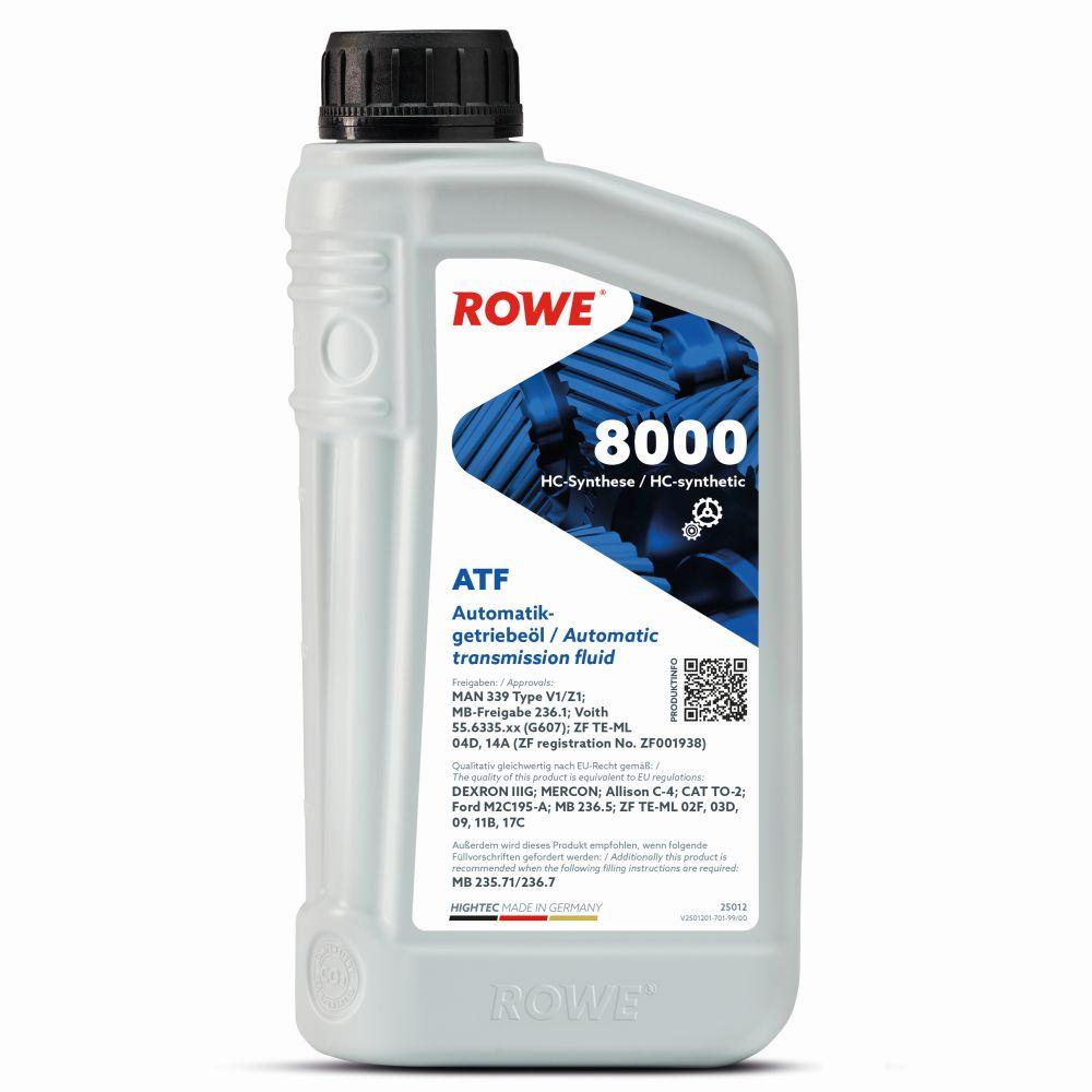 Масло трансмиссионное синтетическое Hightec ATF 8000 , 1л - ROWE 25012001099
