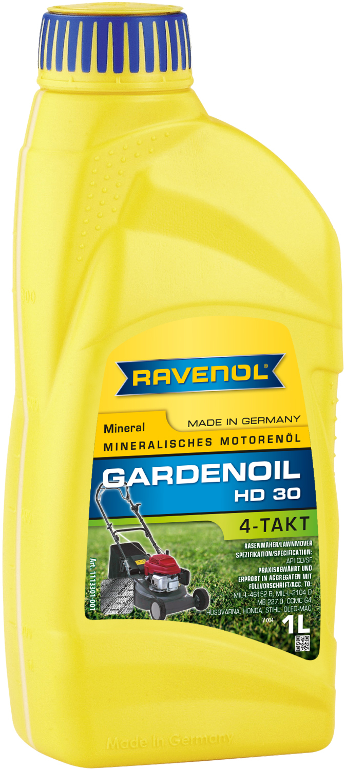 Масло моторное минеральное gardenoil HD 30 4-T 1л (1113301-001-01-999) - RAVENOL 1113301001