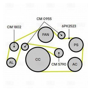 Ролик привод. ремня для а/м VW Touareg II (10-)/Audi Q7 (06-) 3.0d [ea897] (с натяж. мех.) - Trialli CM 5790