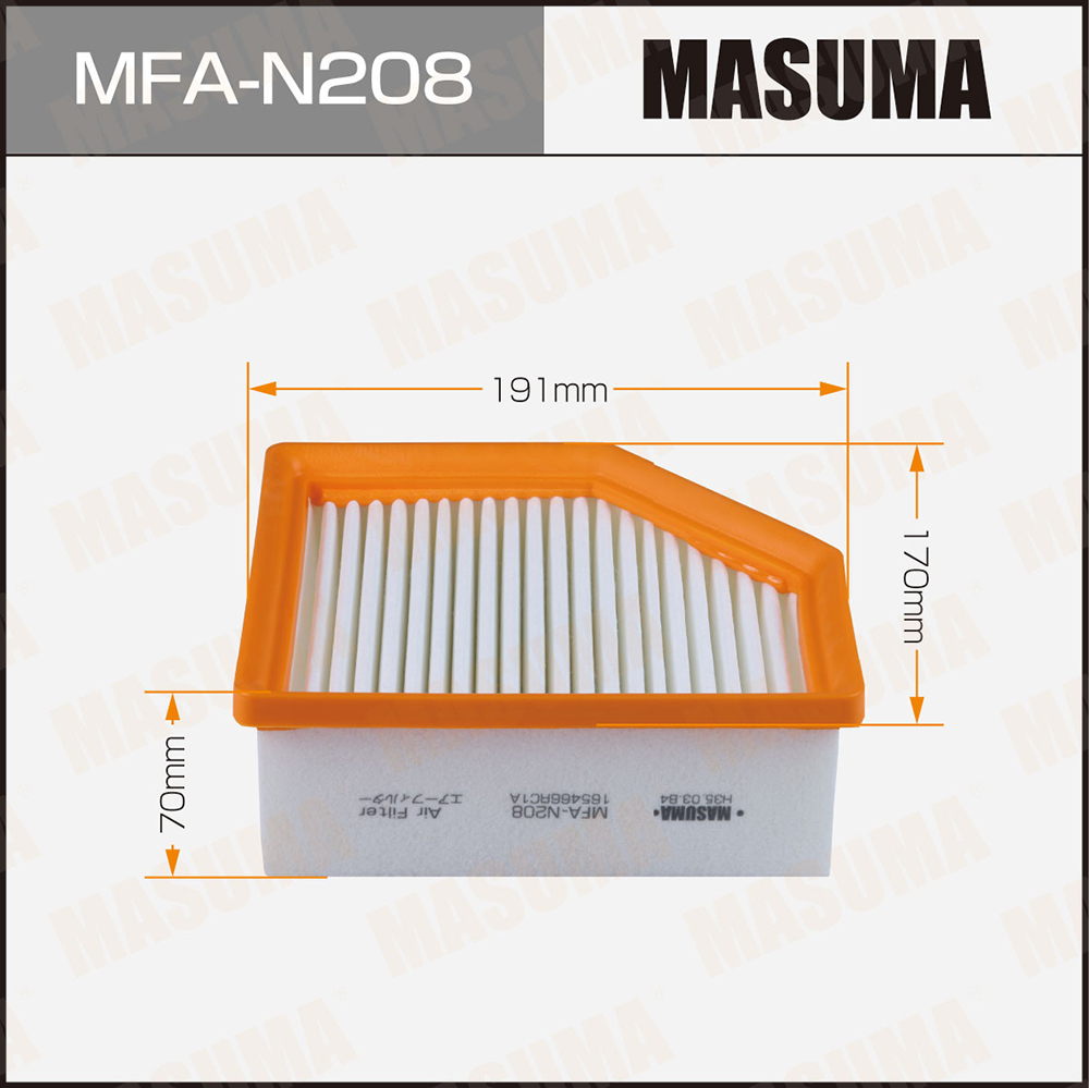 Фильтр воздушный Masuma MFA-N208 2751₽