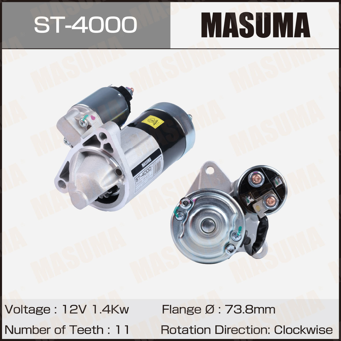 Стартер , mazda / P5 skyactive, pe-vps, skyactiv-g(12v/1.4kw) - Masuma ST4000