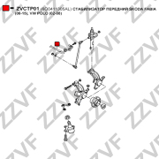 Стабилизатор передний skoda fabia (00-15), VW polo (02-08) - ZZVF ZVCTP01