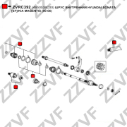 Шрус внутренний hyundai sonata [ef]/kia magentis (00-05) - ZZVF ZVRC392