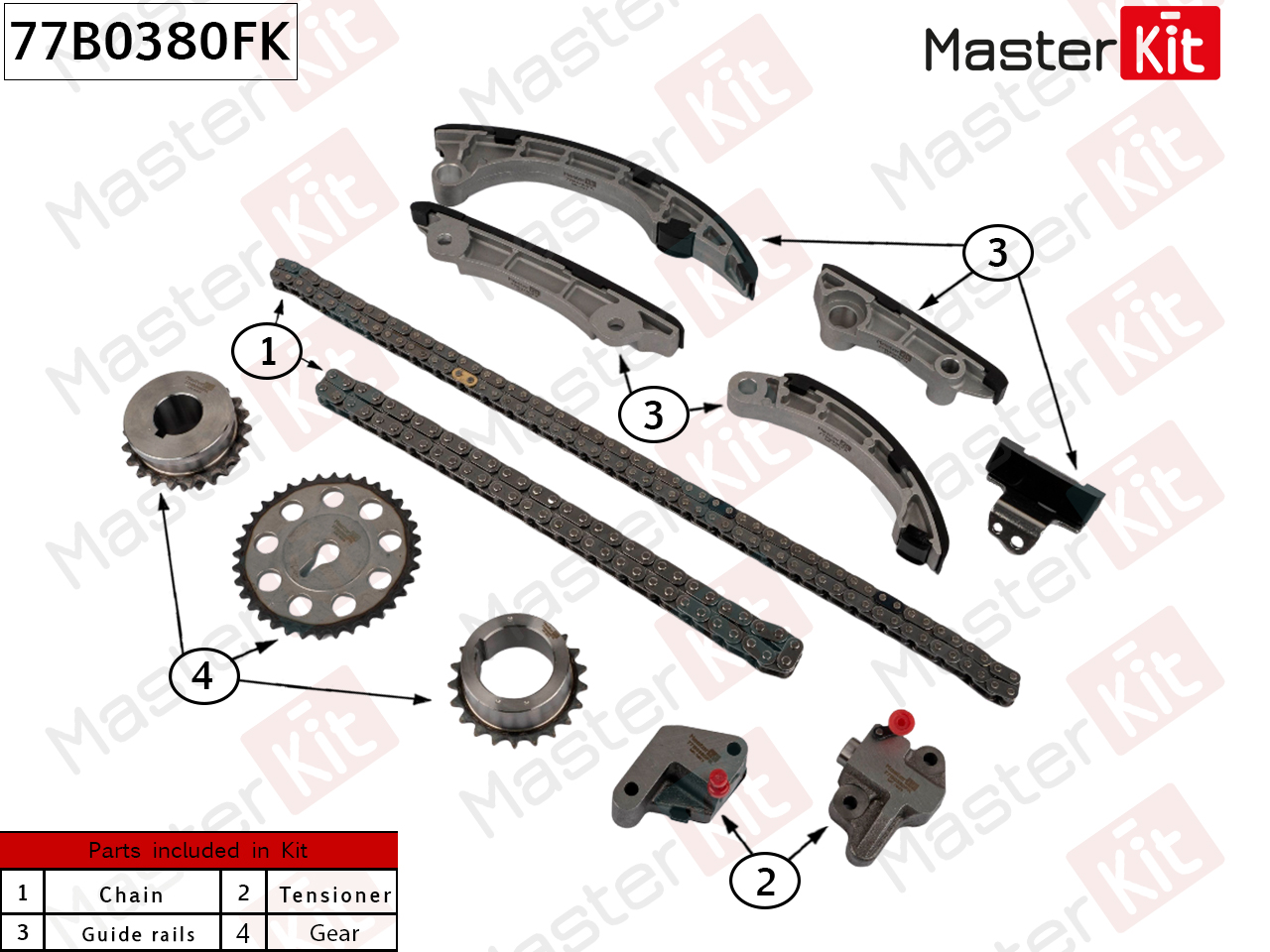 Комплект цепи ГРМ - Master KiT 77B0380FK