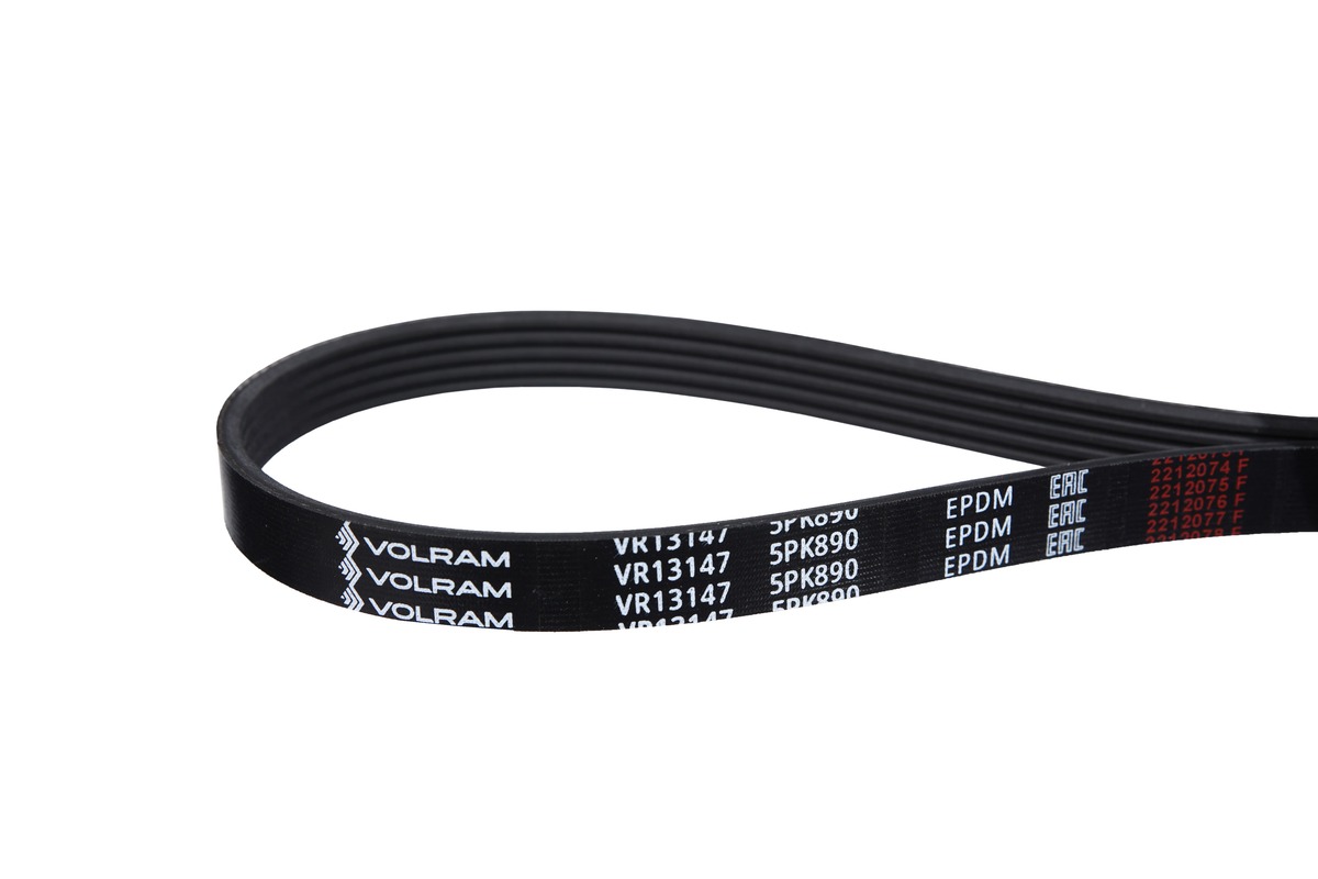 Ремень генератора (5pk890) для а/м ford focus II, kuga I, hyundai i20, i30, KIA ceed JD, mitsubishi asx, () - VOLRAM VR13147