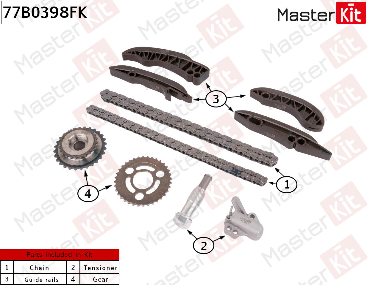 Комплект цепи ГРМ - Master KiT 77B0398FK