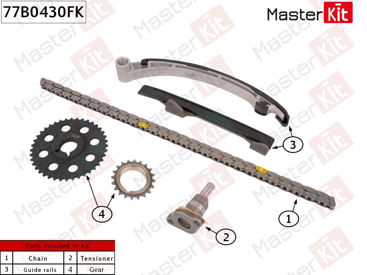 Комплект цепи ГРМ - Master KiT 77B0430FK