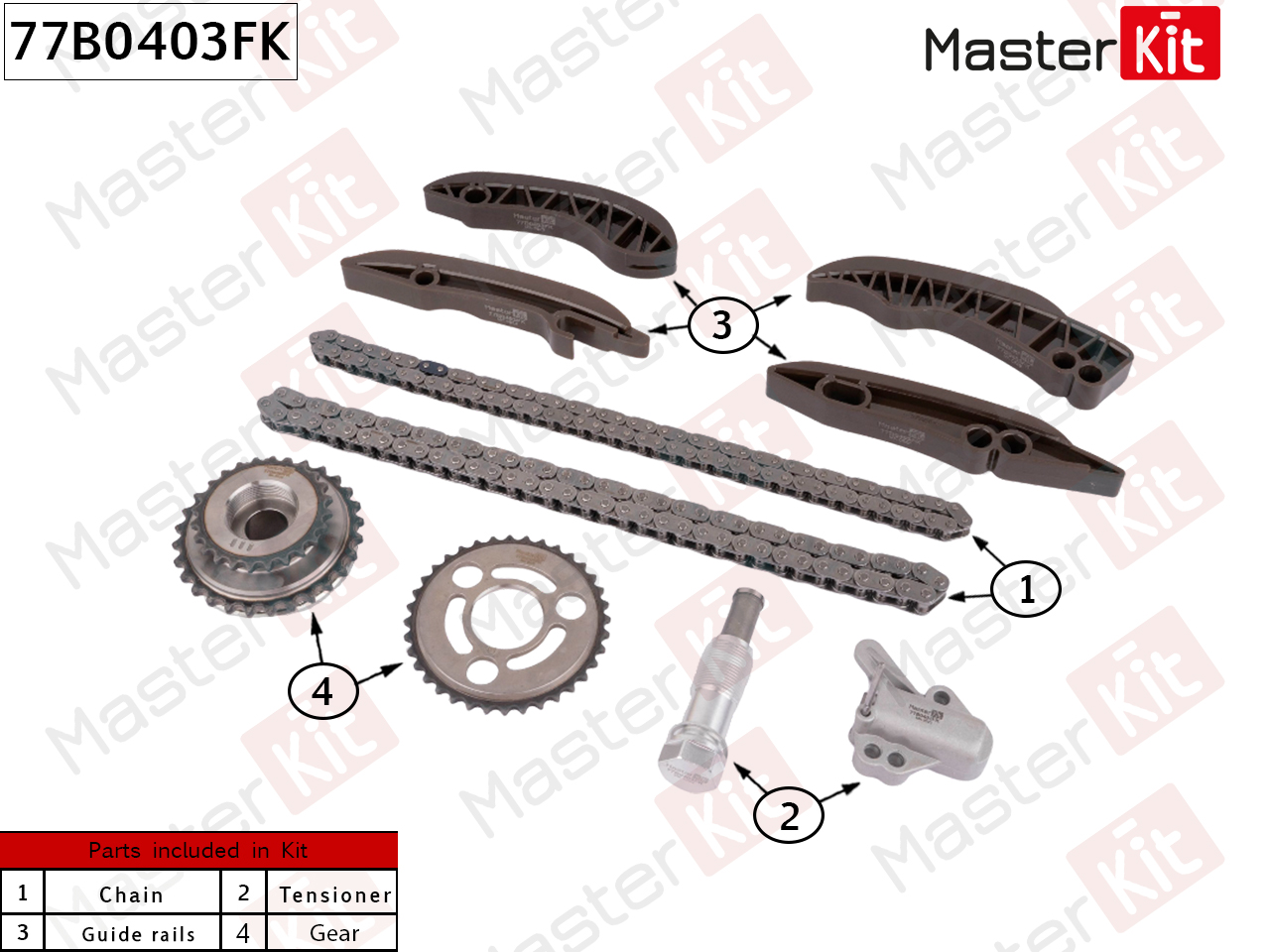Комплект цепи ГРМ - Master KiT 77B0403FK