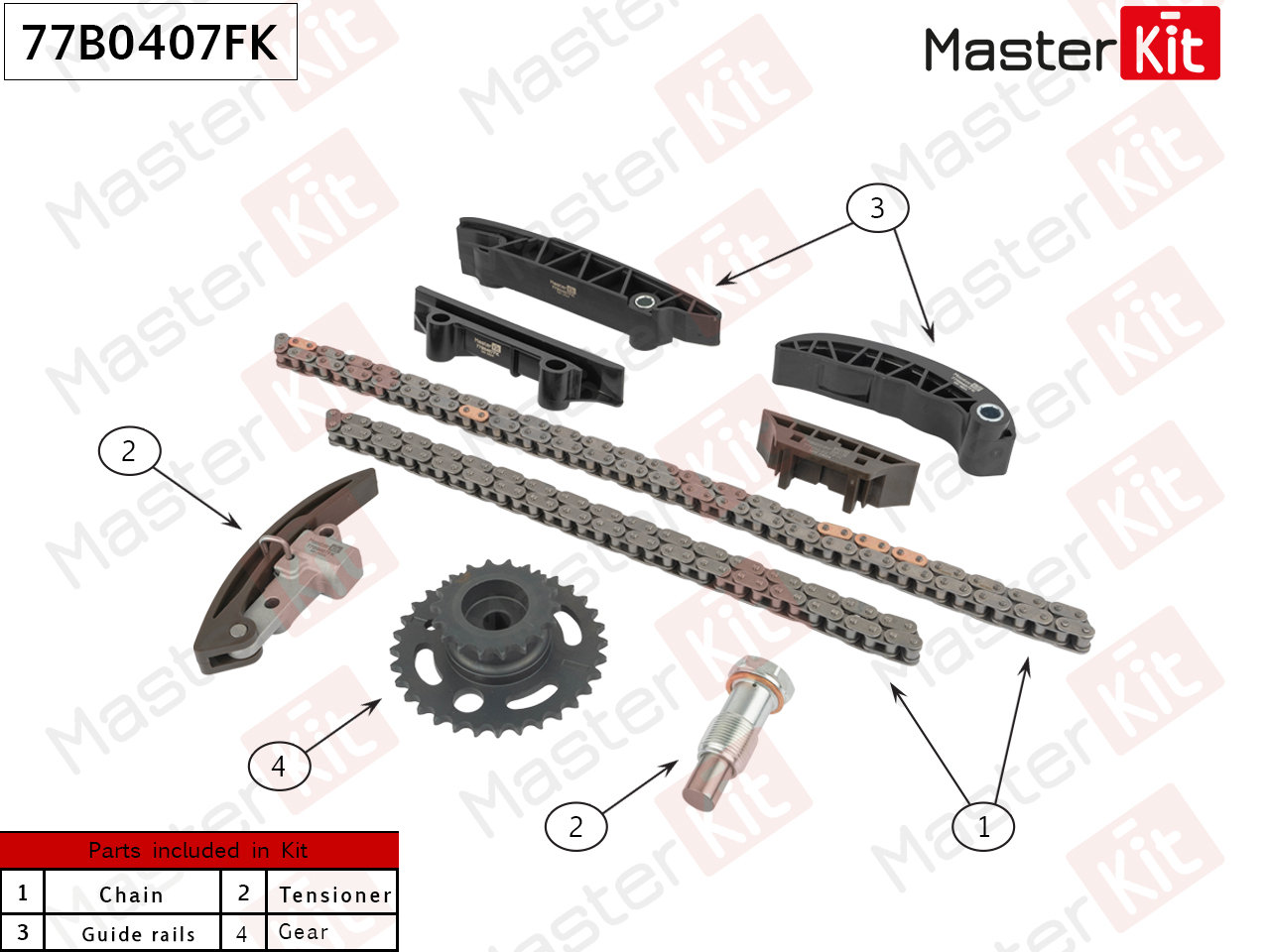 Комплект цепи ГРМ - Master KiT 77B0407FK