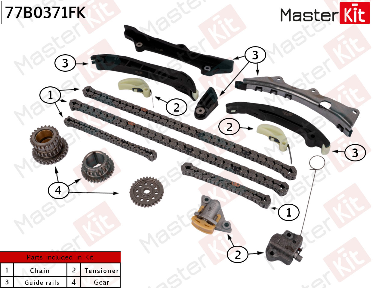 Комплект цепи ГРМ - Master KiT 77B0371FK