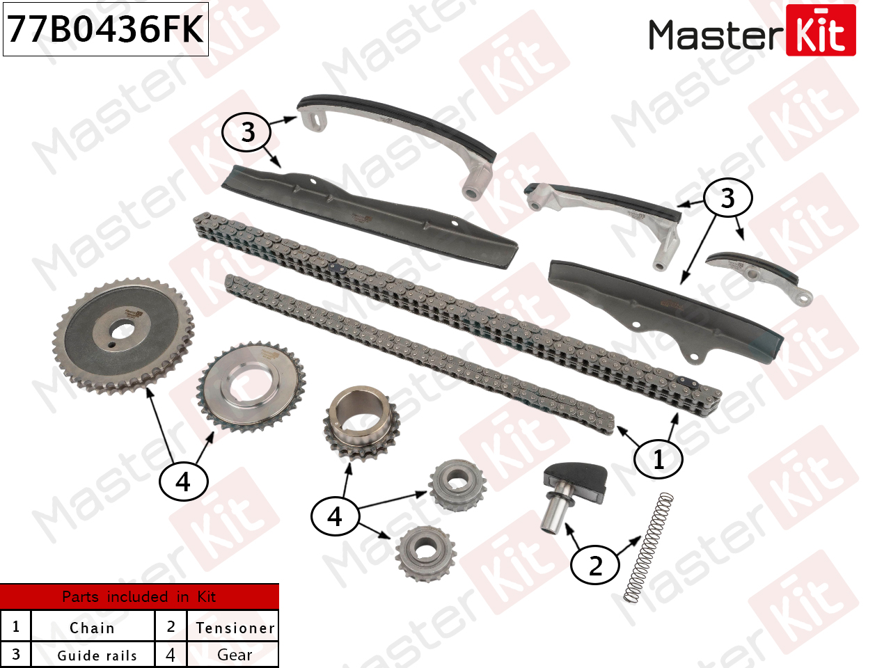 Комплект цепи ГРМ - Master KiT 77B0436FK