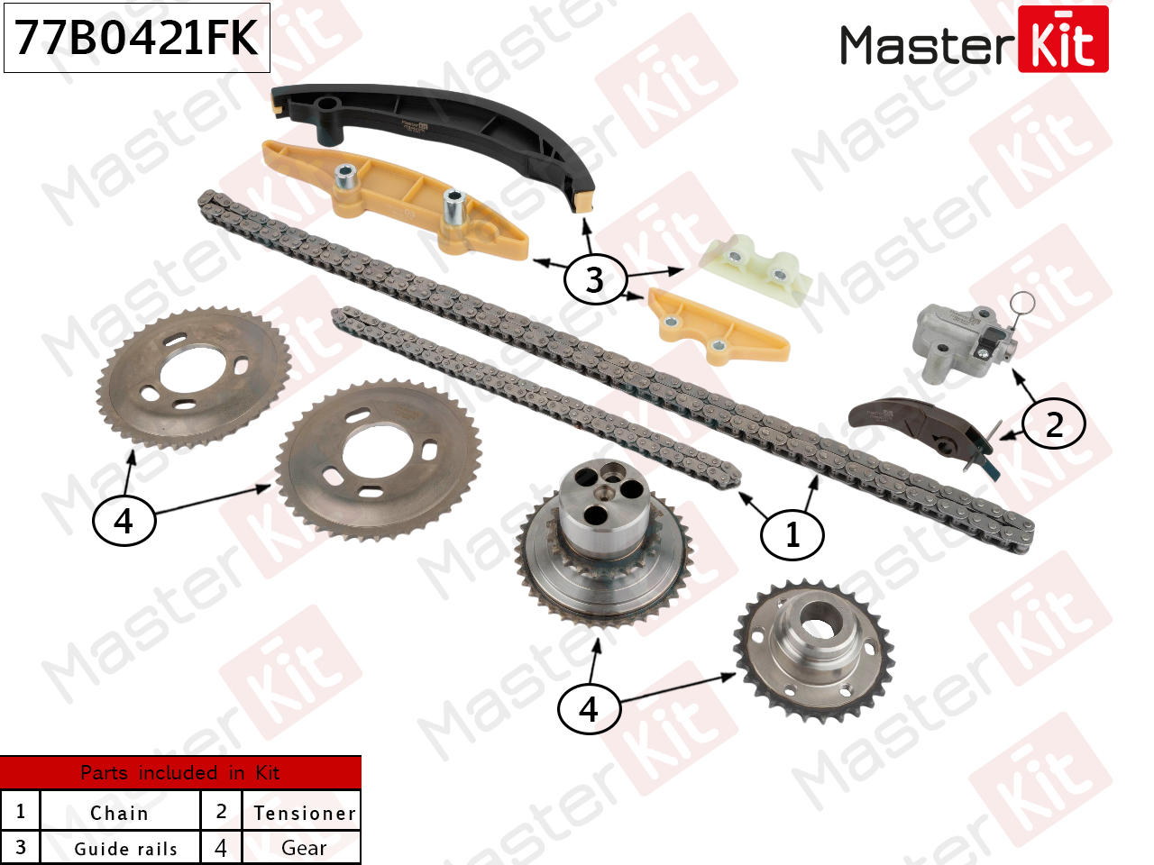Комплект цепи ГРМ - Master KiT 77B0421FK